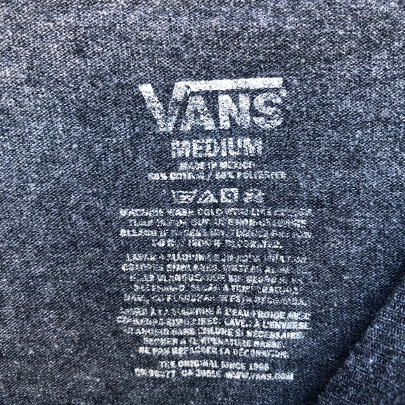 Vans Charcoal Hawaiian Floral Patterned Logo Tee M - Picture 8 of 9